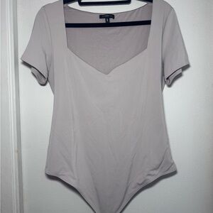 Dynamite Soft Gray Short Sleeve Bodysuit